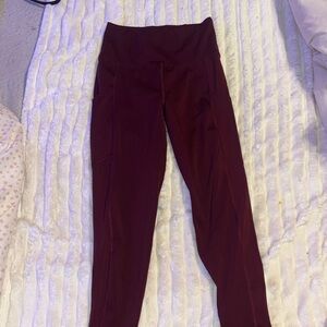 American Eagle High-Waisted Burgundy Leggings